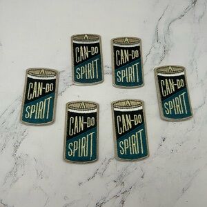 A Can Do Spirit Embroidered Patch Iron On Set of 6 Retro Can Design